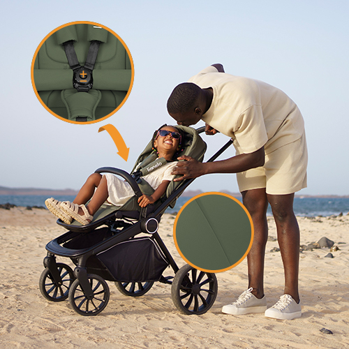 Lionelo Mika Plus 3w1 Green Olive — Wózek wielofunkcyjny